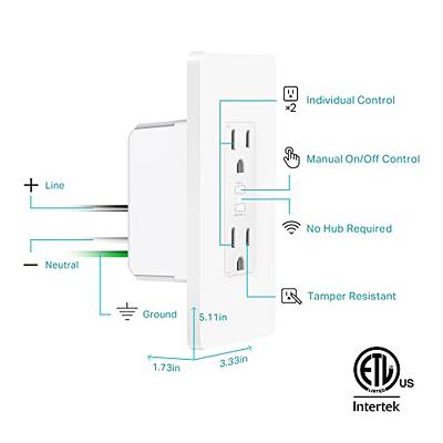 Kasa Smart Plug KP200, In-Wall Smart Home Wi-Fi Outlet Works with