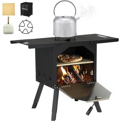 VEVORbrand Portable Pizza Oven, 12 Pellet Pizza Oven, Stainless Steel Pizza  Oven Outdoor, Wood Burning Pizza Oven with Foldable Feet Wood Oven with  Complete Accessories & Pizza Bag 