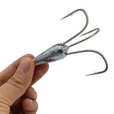 4 Pack Treble Fishing Hooks Weighted Treble Hooks Snagging