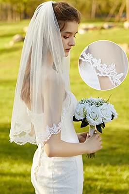 SAMKY 2T 2 Tier Rhinestones Crystal Edge Bridal Wedding Veil