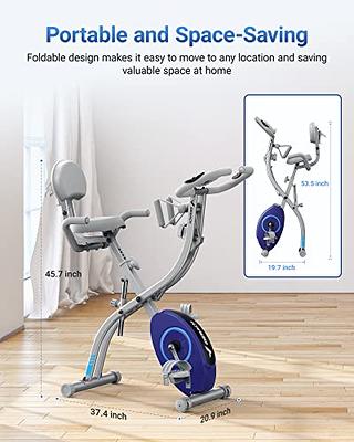 MERACH Folding Exercise Bike for Home 4 in 1 Magnetic Stationary