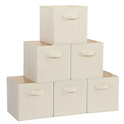 iMounTEK Foldable Storage Bins Stackable Storage Box Basket Drawers in White