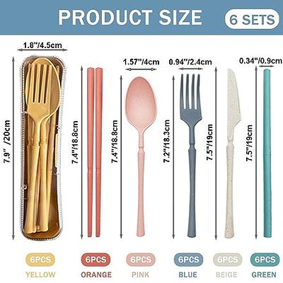 Reusable Utensils Set with Case, Eco-Friendly Bpa Free Plastic Travel  Utensils, 1 Sets Plastic Spoons and Forks Set Plastic Cutlery Set for Lunch  Box