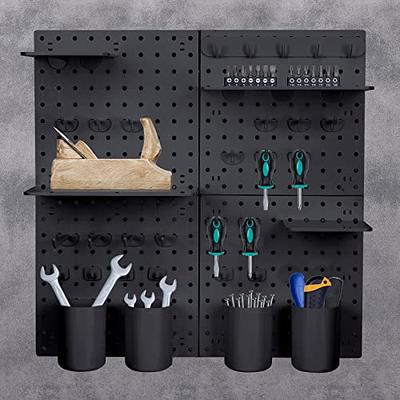 Wood Pegboard Shelf Wall Shelf Wall Organizer Living Room Wall Decor with Wall  Hooks