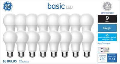 GE Basic 60-Watt EQ A19 Daylight Medium Base (e-26) LED Light Bulb  (16-Pack)