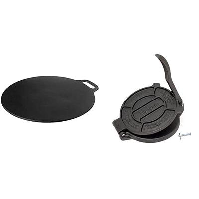 Victoria Cast Iron Pizza Crepe Pan, 15 Inch, Black & 8 Inch Cast Iron  Tortilla Press. Tortilla Maker, Flour Tortilla press, Rotis Press, Dough  Press, Pataconera Seasoned with Flaxeed Oil, Black - - Yahoo Shopping