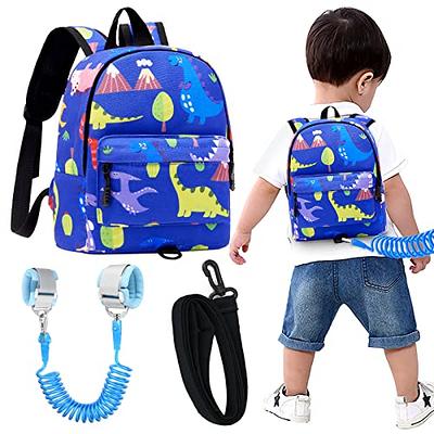 Accmor Toddler Harness Backpack Leash, Baby Dinosaur Backpacks with Anti  Lost Wrist Link, Cute Mini Child Harnesses Leashes for Walking, Keep Kids  Close Back Pack Rope Tether Rein for Boys Girls(Blue) 