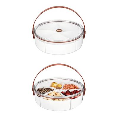  Shopwithgreen Divided Serving Tray with Lid, Removable Divided  Platter Food Storage Containers with 4 Compartment for Christmas Party,  Veggies, Snack, Fruit, Nuts, Candy, Cracker, Chip : Home & Kitchen