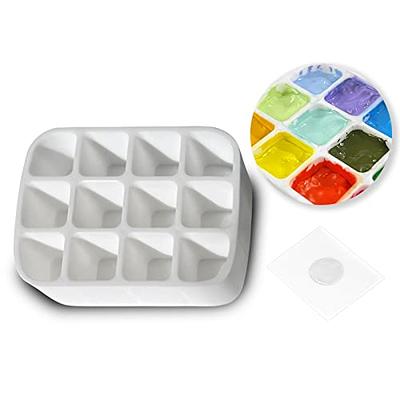 MEEDEN 8-Well Ceramic Artist Paint Palette, Square Porcelain Watercolor  Palette, White Ceramic Mixing Tray for Gouache Painting, Oil Painting,  Acrylic