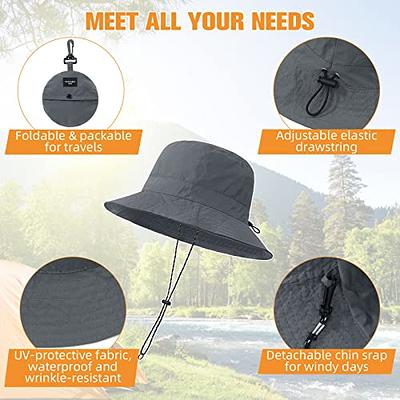 Men Waterproof Bucket Hat Summer Hat Outdoor Sun Protection Wide