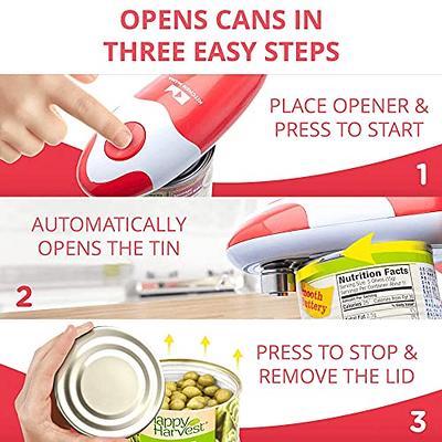 Kitchen Mama Electric Can Opener: Smooth Edge, Food-Safe and Battery  Operated Can Opener (Bundle Red and White) - Yahoo Shopping