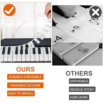Silicone Piano Stickers Full Size Piano Notes Guide Learning Aid