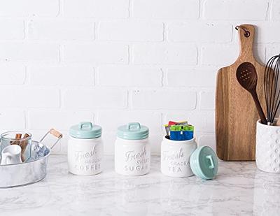 DII Kitchen Accessories Collection Ceramics, Jar Canister Set, Aqua, 3 -  Yahoo Shopping