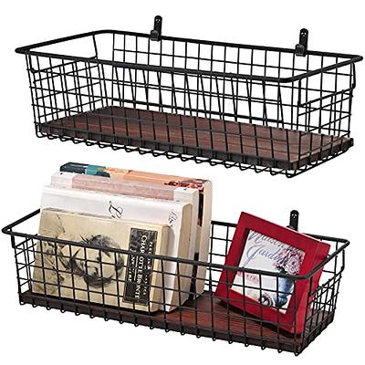 2PK-Wire Storage Basket for Kitchen Pantry Bathroom Large Metal