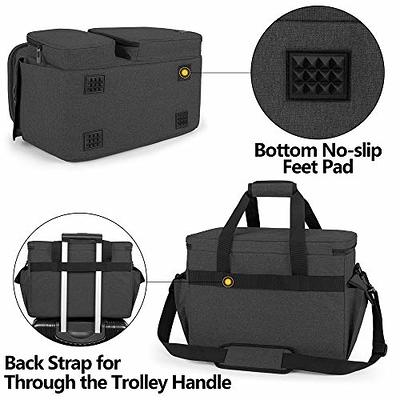 Teamoy Sewing Machine Carrying Case with Top Wide Opening, Sewing Machine  Bag Compatible with Brother Sewing Machines and Parts,Black