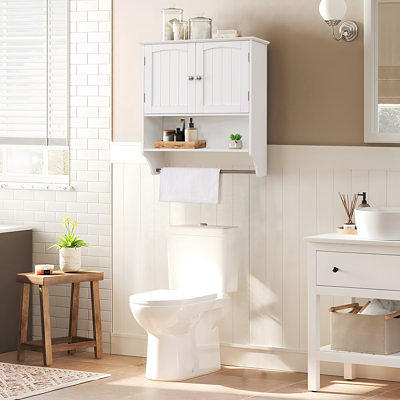 Over The Toilet Storage, 2 Doors 1 Shelf Toilet Cabinet Bathroom