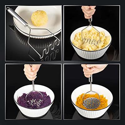 Potato Masher,Heavy Duty Stainless Steel kitchen Steel Potato Masher,Mashed  Potatoes, Vegetables and Fruits.