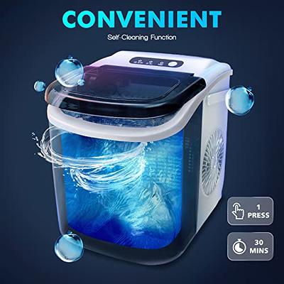 Ice Maker Machine for Countertop, Ready in 6 Mins, Self-Cleaning Function