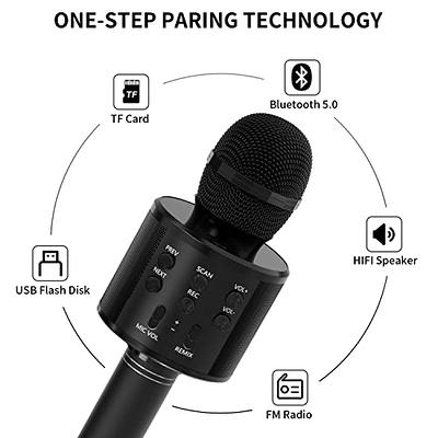 OVELLIC 2 Pack Karaoke Microphone for kids, Wireless Bluetooth Karaoke  Microphone for Singing, Portable Handheld Mic Speaker Machine, Great Gifts  Toys