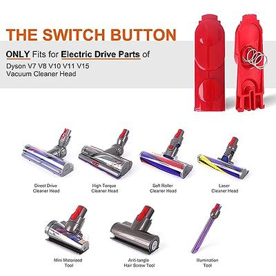 2 Pack Cleaner Head Clip Latch Tab Button Ersatz für Dyson V7 V8 V10 V11  V15 Staubsaugerteile, Kopfschalter Taste mit Feder
