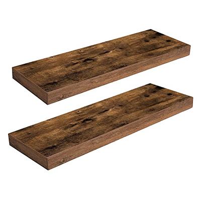 RICHER HOUSE Floating Shelves with Guardrail, Rustic Wood Shelves for Wall  Décor, Farmhouse Bathroom Accessories Wall Mounted, Bathroom Wall Organizer