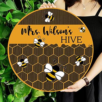 Personalized 3D Teacher Bee Hive Decor Door Sign, Custom Teacher