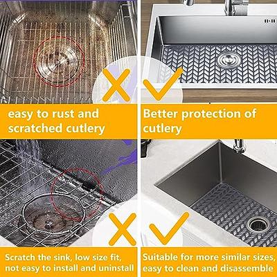 Sink Protectors for Kitchen Sink,Sink Mat,Grid Silicone Kitchen Sink Mat  for Bottom of Stainless Steel Sink,Heat resistant mat