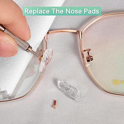 24 Pieces U Shaped Eyeglasses Nose Pads Screw in Glasses Strap Saddle  Bridge Silicone Nose Pads