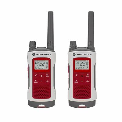 MOTOROLA SOLUTIONS Talkabout T210 Rechargeable 2-Way Radio in Black with  Red (2-Pack) T210 - The Home Depot