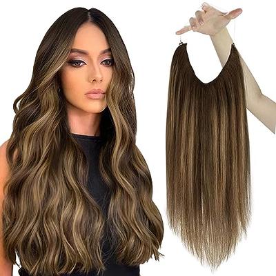 Hair Extensions Real Human Hair, Balayage Dark Brown to Chestnut