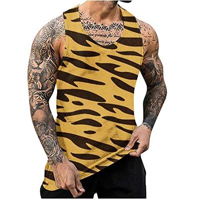 Tank Top Men Vest Graphic Fitness Muscle Sleeveless Workout Fit Athletic T  Shirt