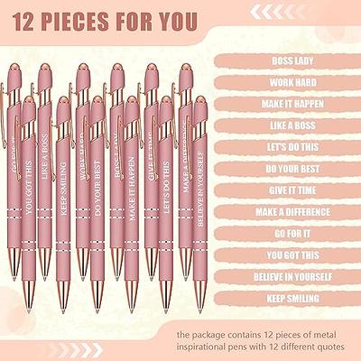 10 Pieces Office Pens Ballpoint Pen Funny Quotes Inspirational Pen with  Stylus Tip Motivational Messages Pen Metal Black Ink Pens Encouraging  Stylus