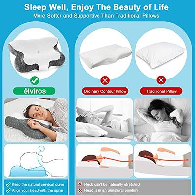 6-IN-1 Adjustable Cervical Neck Pillows for Pain Relief Sleeping, Memory  Foam Bolster Pillows with Detachable Pad, Neck Support Pillow for Body  Lumbar Knee Leg Back Orthopedic Neck Roll (White)