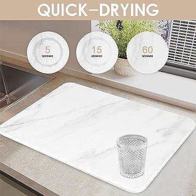 Stone Drying Mat for Kitchen Counter, Super Absorbent, Heat Resistant Dish  Drying Mats, Eco-Friendly Diatomaceous Earth Stone Rack Tableware Mat