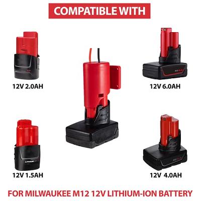 Power Wheel Adapter for Milwaukee M12 12V Battery with Fuse & Wire  terminals, Power Connector 14 Gauge Robotic for Rc Car, Robotics, Rc  Truck,DIY use