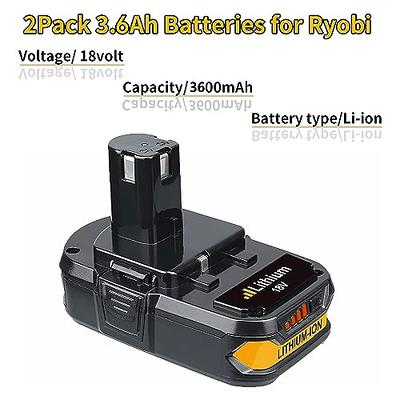 2 Packs 6.0Ah High Capacity P108 Replacement Battery Compatible with Ryobi  18V Lithium Ion Battery P102 P103 P104 P105 P107 P108 for 18-Volt ONE+ Plus  Power Tool