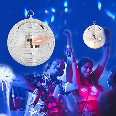 Disco Ball - 8 Inch Mirror Disco Ball, Ideal for DJ Club, Party, Wedding,  Home Decor, and Live Stage with Hanging Ring for Easy Installation, Gold