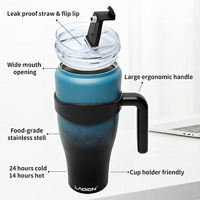 Meoky 40oz Tumbler with Handle Leak-proof Lid and Straw Insulated Coffee  Mug