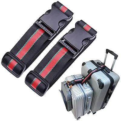 2Pack Add a Bag Luggage Strap Adjustable Suitcase Belt Travel Attachment  Travel Accessories for Connect Your 3 Luggages, Black