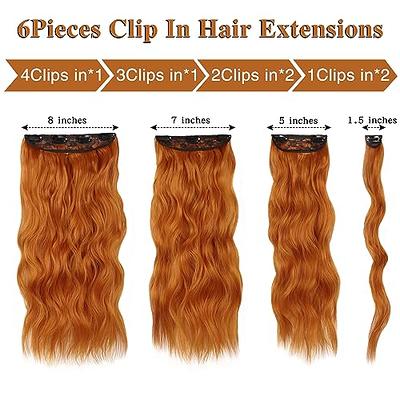 26 inches Synthetic Long Wave 4 Clips Hair Extensions Clips in