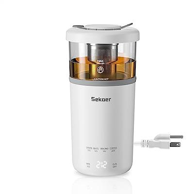 Sekaer Travel Electric Tea Kettle, Portable Small Mini Hot Glass Teapot  Maker with Infuser, 350ML&400W Fast Heat Personal Water Boiler, BPA-Free  White - Yahoo Shopping