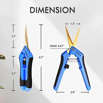 Lumo-X Trimming Scissors 2 Pack Pruning Snips with STRAIGHT  Blades for Precision Buds Trimming, Indoor/Outdoor Garden Trimming, Bonsai,  Hydroponics (Straight Blades) : Patio, Lawn & Garden