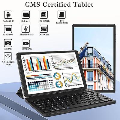 Tablet Android 13 Tablet,10 Inch Android Tablet with Keyboard,5G WiFi Tablet,128GB  ROM+16GB RAM (8+8Virtual) +1TB TF Expand,Octa-Core Processor,13MP+8MP  Camera,Bluetooth,GPS, FHD Display,2 In 1 Tablet 