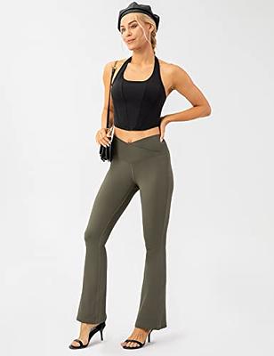 Lavento Women's Bootcut Yoga Pants - Crossover Flare Leggings for Women  (Army Green, Small) - Yahoo Shopping
