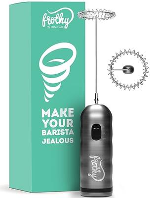 Zulay Kitchen Double Whisk Milk Frother Handheld Mixer - High Powered  Frother For Coffee - Teal 