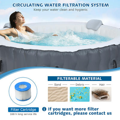 4 Person Inflatable Hot Tub Spa with 108 Massage Bubble Jets - Costway