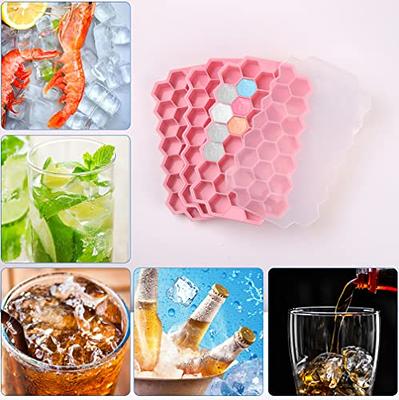 Pressing Ice Lattice Mold, Ice Cube Tray with Lid and Bin, Ice Trays f