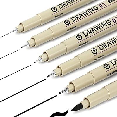 TWOHANDS Art Pens,Fineliner Ink Pens,Set of 12 Technical Drawing pen,Pigment  Pen,Fine Point,Black,Waterproof,for Art Watercolor,Sketching,Anime,Manga,  902188 - Yahoo Shopping