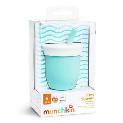 Munchkin C’est Silicone! Training Cup with Straw, 4oz, Coral