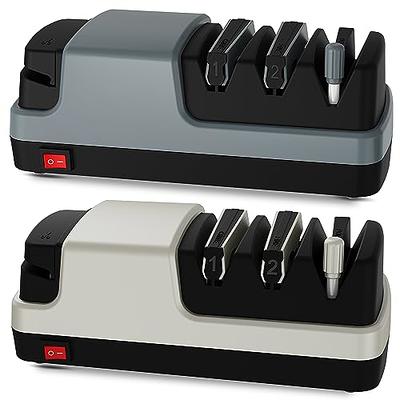 2pcs Electric Knife Sharpeners (Grey&Silver)- 4 in 1 Multi
